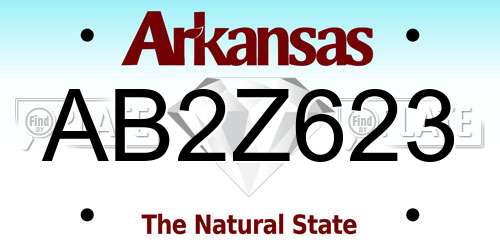 AB2Z623 Arkansas License Plate