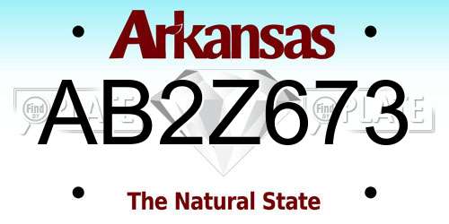 AB2Z673 Arkansas License Plate