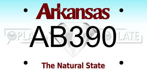 AB390 Arkansas License Plate