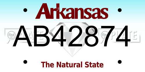 AB42874 Arkansas License Plate