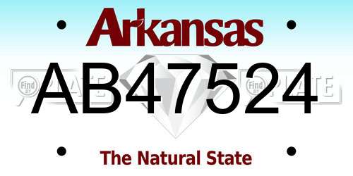 AB47524 Arkansas License Plate