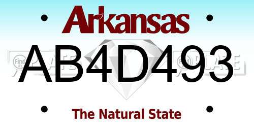 AB4D493 Arkansas License Plate