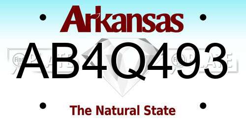 AB4Q493 Arkansas License Plate