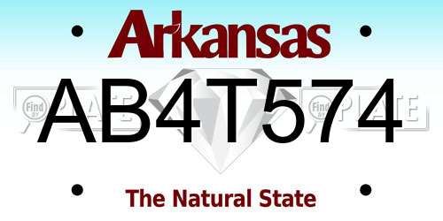 AB4T574 Arkansas License Plate
