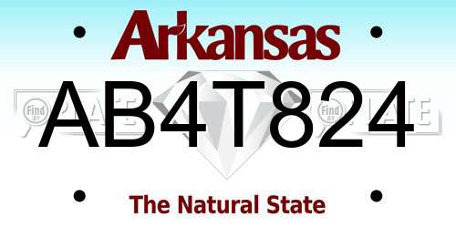 AB4T824 Arkansas License Plate