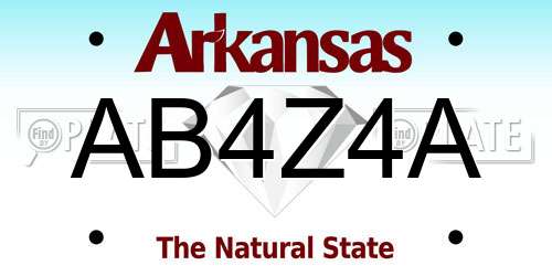 AB4Z4A Arkansas License Plate