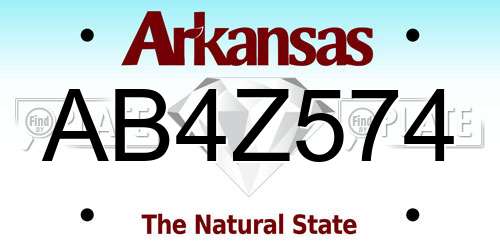 AB4Z574 Arkansas License Plate