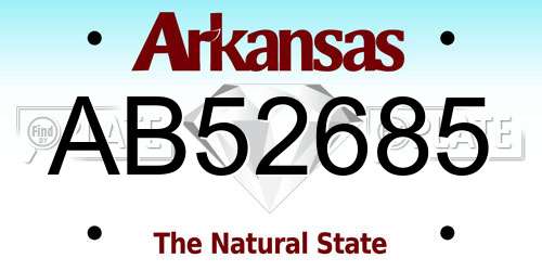 AB52685 Arkansas License Plate