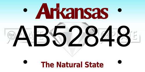 AB52848 Arkansas License Plate