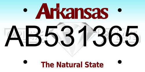 AB531365 Arkansas License Plate