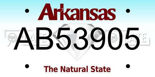 AB53905 Arkansas License Plate