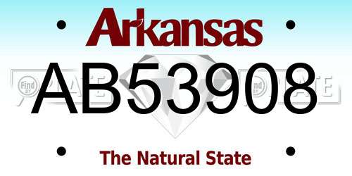 AB53908 Arkansas License Plate