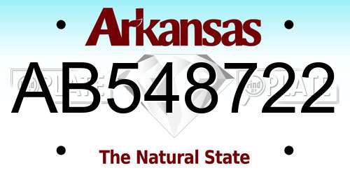 AB548722 Arkansas License Plate