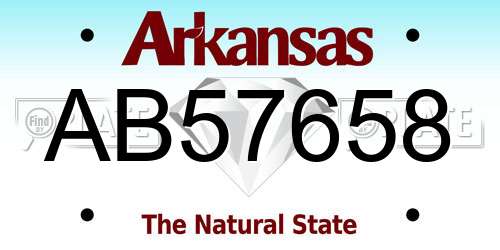 AB57658 Arkansas License Plate