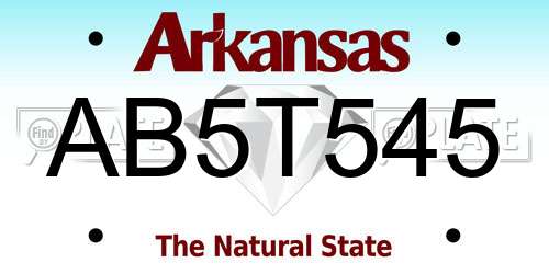 AB5T545 Arkansas License Plate
