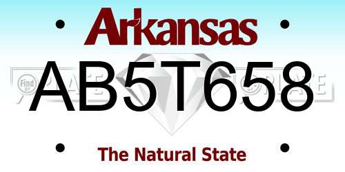 AB5T658 Arkansas License Plate