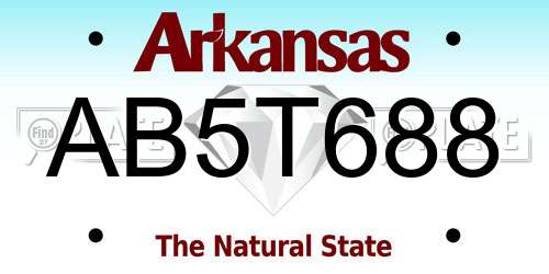 AB5T688 Arkansas License Plate