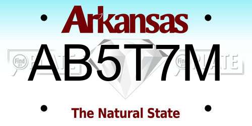 AB5T7M Arkansas License Plate