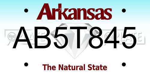 AB5T845 Arkansas License Plate