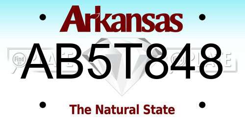 AB5T848 Arkansas License Plate