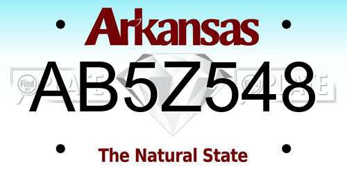 AB5Z548 Arkansas License Plate