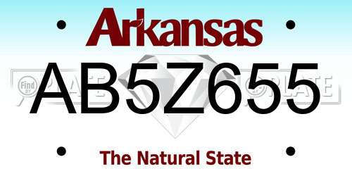 AB5Z655 Arkansas License Plate