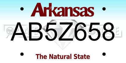 AB5Z658 Arkansas License Plate