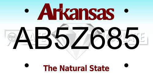 AB5Z685 Arkansas License Plate