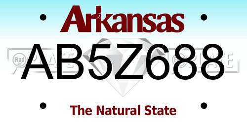 AB5Z688 Arkansas License Plate