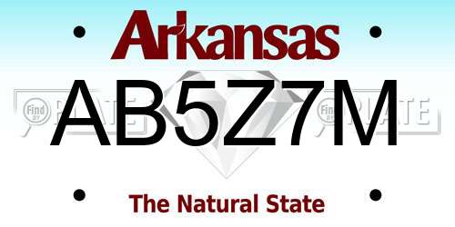 AB5Z7M Arkansas License Plate
