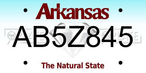 AB5Z845 Arkansas License Plate