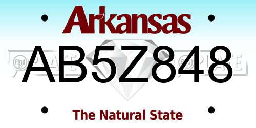 AB5Z848 Arkansas License Plate