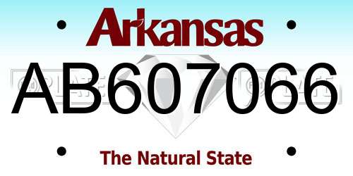 AB607066 Arkansas License Plate
