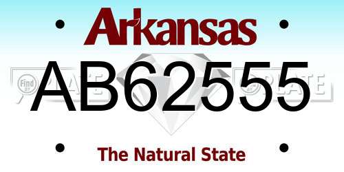 AB62555 Arkansas License Plate