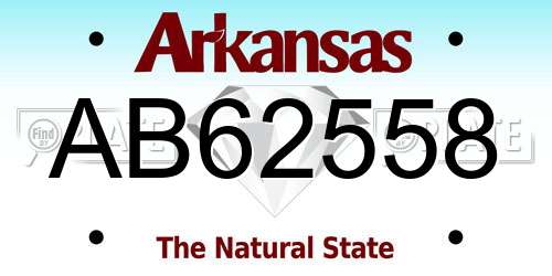 AB62558 Arkansas License Plate