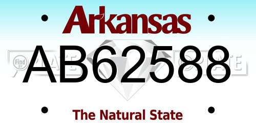 AB62588 Arkansas License Plate
