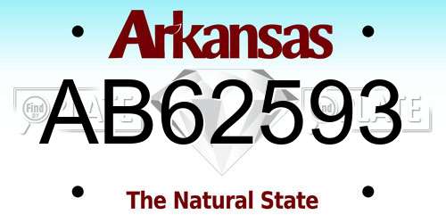 AB62593 Arkansas License Plate