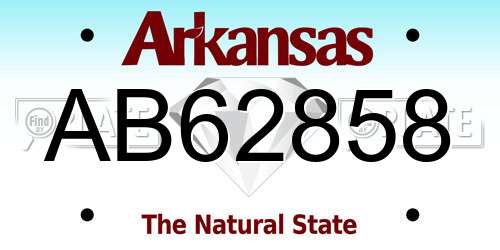 AB62858 Arkansas License Plate
