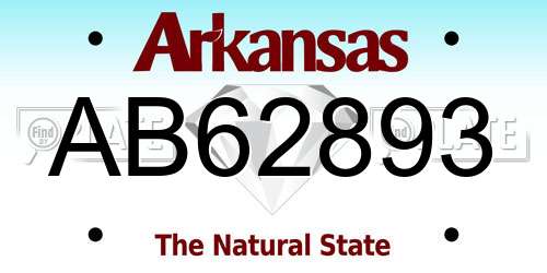 AB62893 Arkansas License Plate