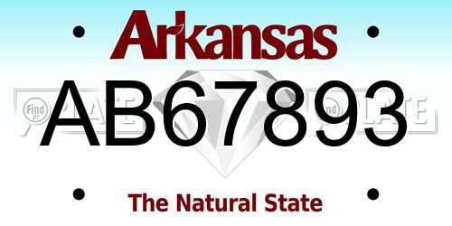 AB67893 Arkansas License Plate