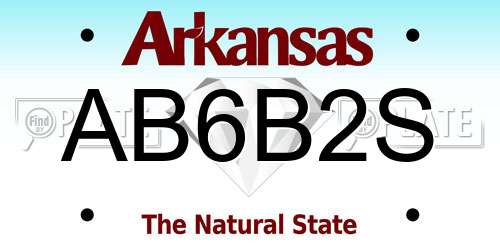 AB6B2S Arkansas License Plate