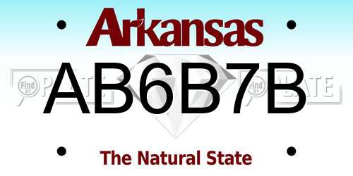 AB6B7B Arkansas License Plate