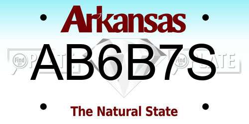 AB6B7S Arkansas License Plate