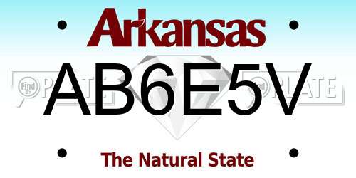 AB6E5V Arkansas License Plate