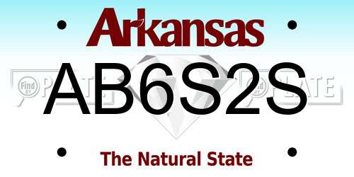 AB6S2S Arkansas License Plate