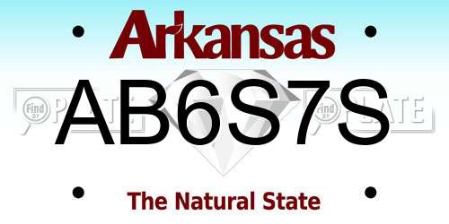 AB6S7S Arkansas License Plate
