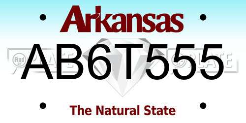 AB6T555 Arkansas License Plate