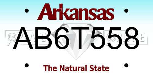 AB6T558 Arkansas License Plate