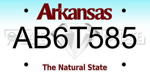 AB6T585 Arkansas License Plate