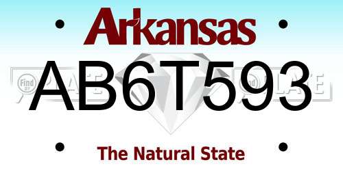 AB6T593 Arkansas License Plate